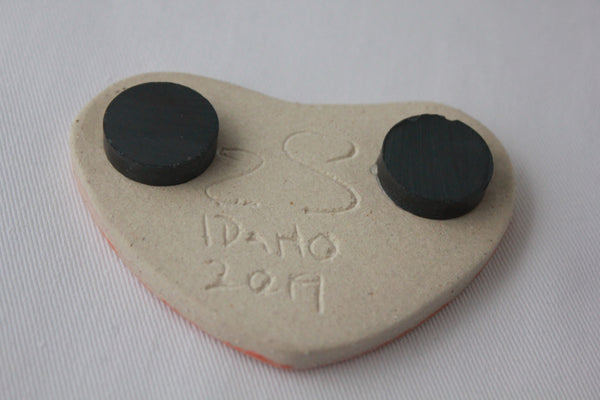 Handmade Ceramic Pottery heart magnet